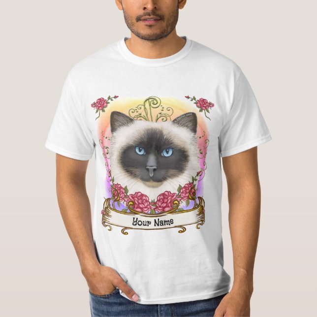 Camiseta Roses Birman Cat   (Frente)