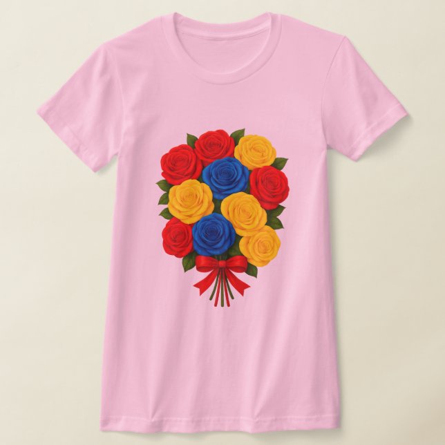 Camiseta Roses Bouquet Women's Slim Fit T-Shirt (Postura )