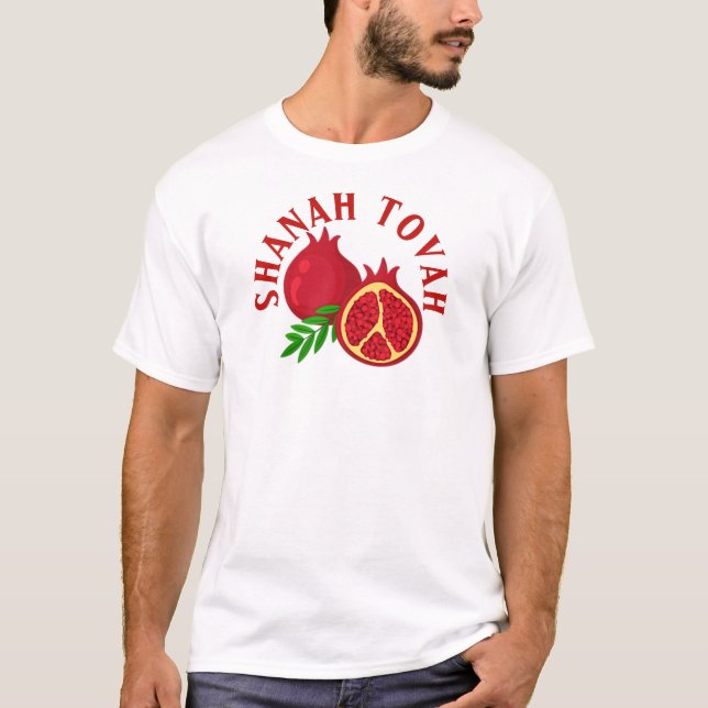 Camiseta Rosh Hashanah Shanah Tovah Romãs (Frente)