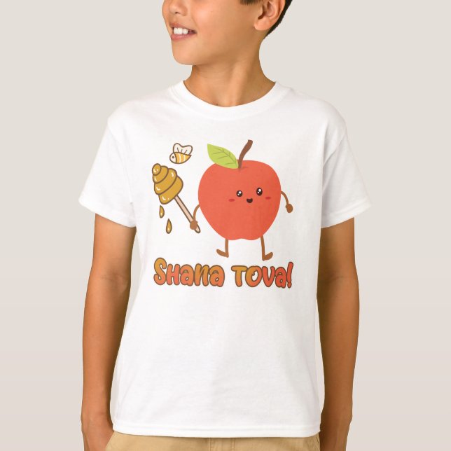 Camiseta Rosh Hashanah Shava tova kawai tep boys e garotas (Frente)