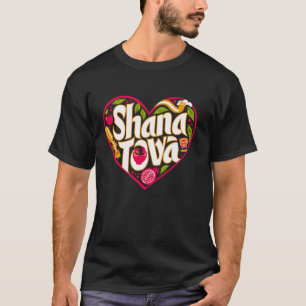 Camiseta Rosh Hashanah Shfar Apple Amor Judeu Ano Novo