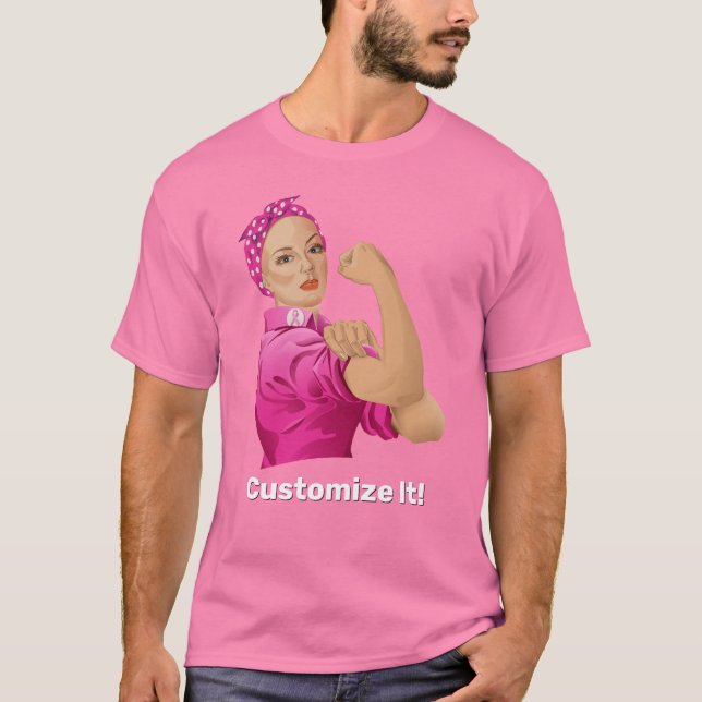 Camiseta Rosie, a Consciência do Cancer da Mama do Ribeirão (Frente)