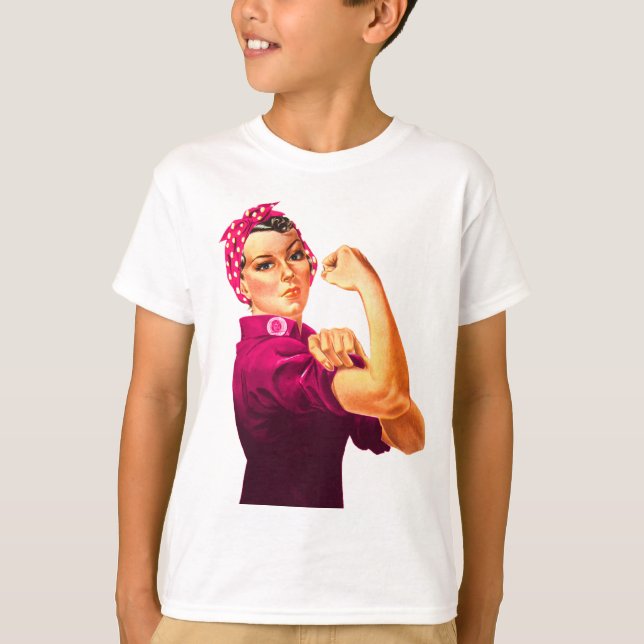 Camiseta Rosie o rebitador - rosa do cancer (Frente)