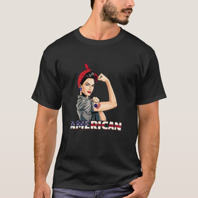 Camiseta Rosie O Ribeirão Patriótico Americano 4 De Julho (Frente)