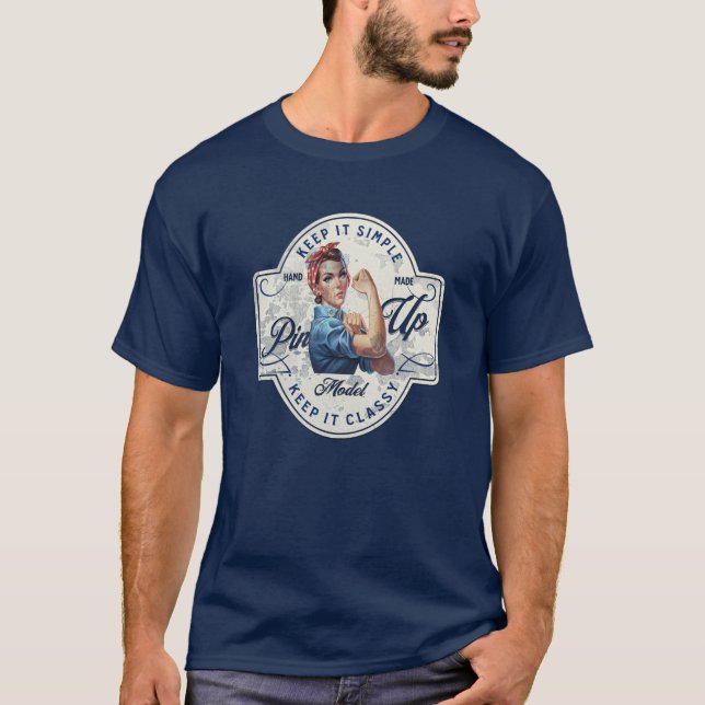 Camiseta Rosie Pin-Up Empoderada Poderosa (Frente)