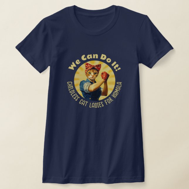 Camiseta Rosie The Riveter Cat Ladras Para Kamala Harris (Postura )