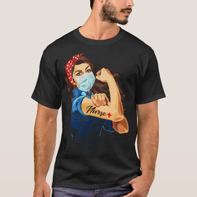 Camiseta Rosie The Riveter - Enfermeira (Frente)