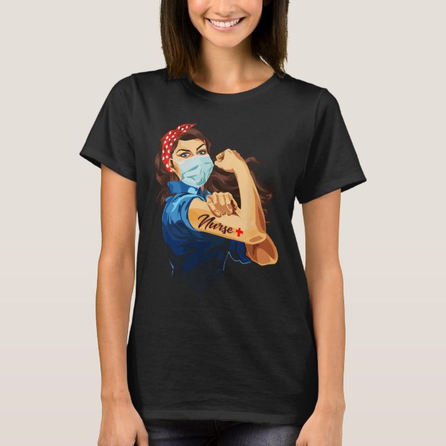 Camiseta Rosie The Riveter - Enfermeira Mulher (Frente)