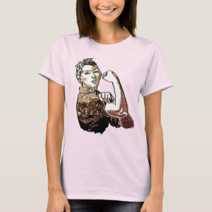 Camiseta Rosie-The-Riveter Feminista Linha Gráfica Art Brow