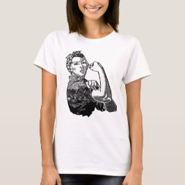 Camiseta Rosie-The-Riveter Feminista - Linha Gráfica Preta