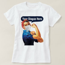 Rosie The Riveter With Mask - Adicione Seu Próprio