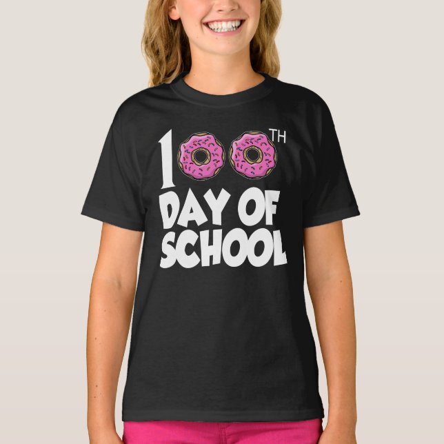 Camiseta rosquinha 100º dia de garotas engraçadas da escola (Frente)