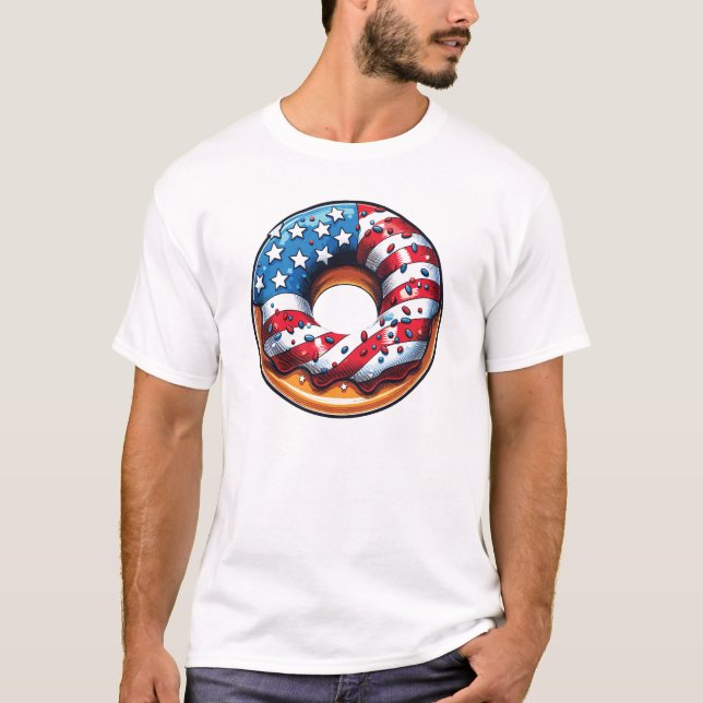 Camiseta Rosquinha americana doce - Comida dos EUA (Frente)