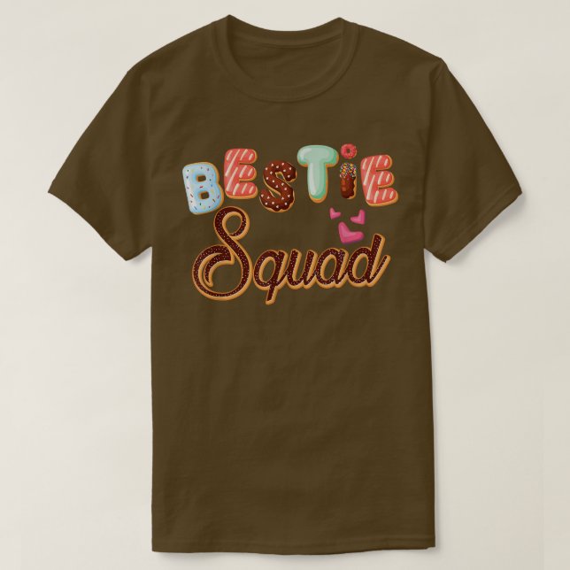 Camiseta Rosquinha Bestie Esquadrão Correspondente à Equipe (Frente do Design)