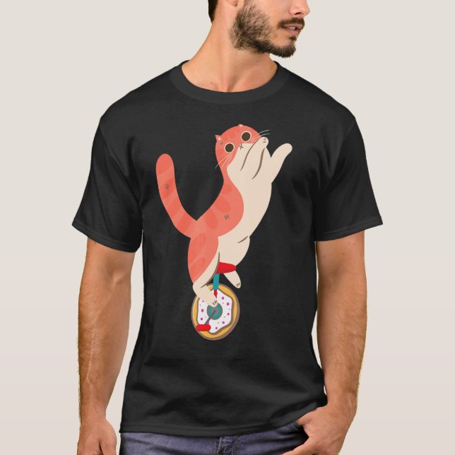 Camiseta Rosquinha Bicicleta Gatos Doces & Pastéis (Frente)