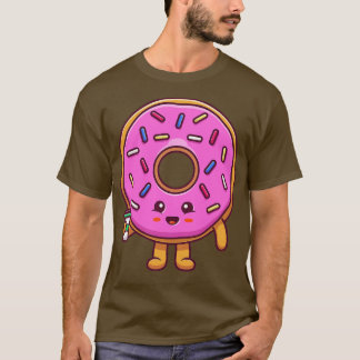 Camiseta Rosquinha-branca segurando café