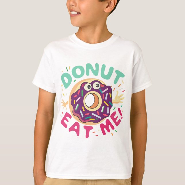 Camiseta Rosquinha Coma-Me, Ilustração De Rosquinha Bonita (Frente)