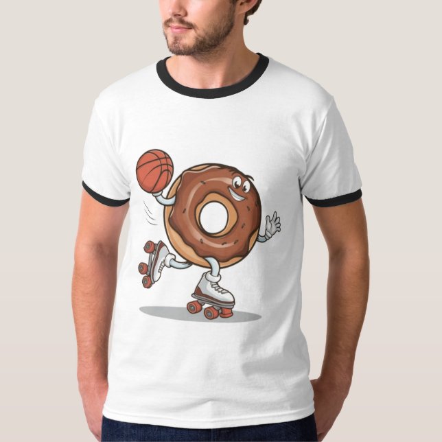 Camiseta Rosquinha de Chocolate Cheio com Camisa-T (Frente)