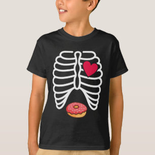 Camiseta Rosquinha de costelas do Halloween Lover Skeleton