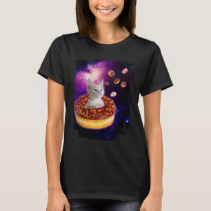 Camiseta Rosquinha De Gato Bestial No Espaço Menina - Gatin