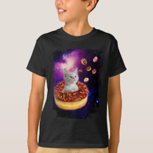 Camiseta Rosquinha De Gato Bestial No Espaço Menina - Gatin