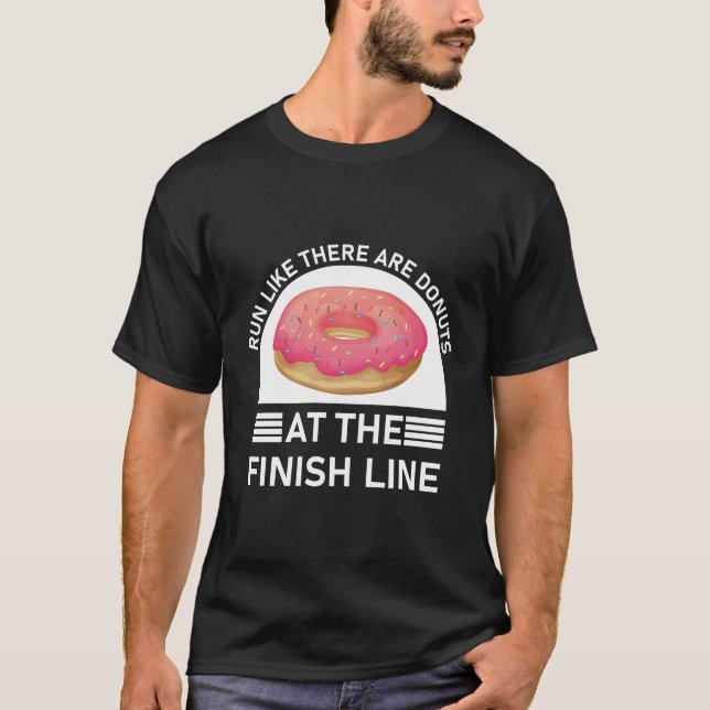 Camiseta Rosquinha Finish Line Marathon Funny Runner (Frente)