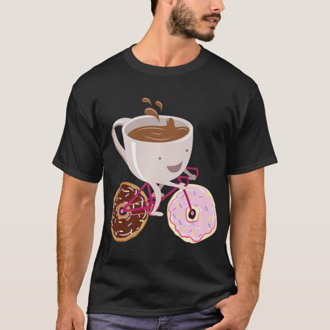 Camiseta Rosquinha legal Bicicleta Mão Desenhada Premium (Frente)