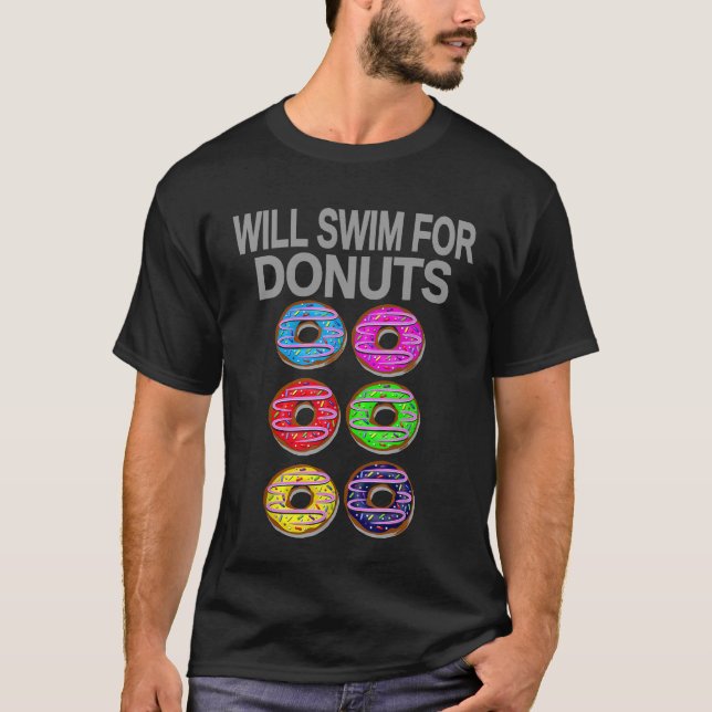 Camiseta Rosquinha Natação De Lover Funny Nadando Comida T- (Frente)