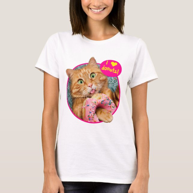 Camiseta Rosquinha para alimentação de gatos (Frente)