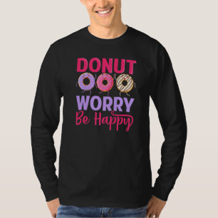 Camiseta Rosquinha Preocupada Ser Feliz Rosquinha Engraçada