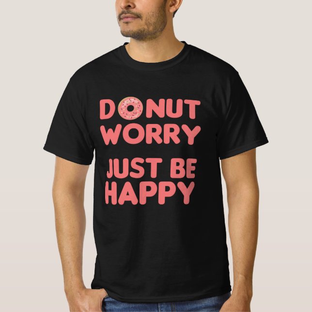 Camiseta Rosquinha Pun Comida Engraçada Rosa Cheio (Frente)