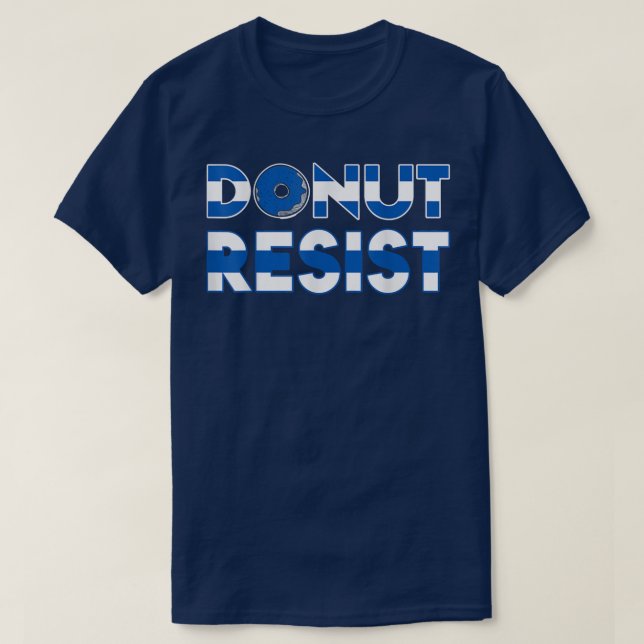 Camiseta Rosquinha Resiste Polícia Policial Thin Blue Line  (Frente do Design)