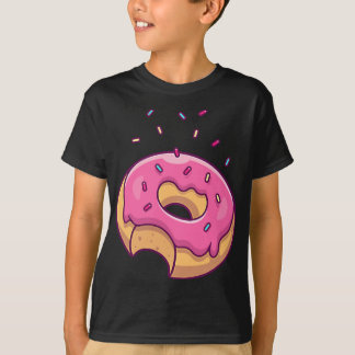 Camiseta Rosquinha rosa aspersor de bolso de