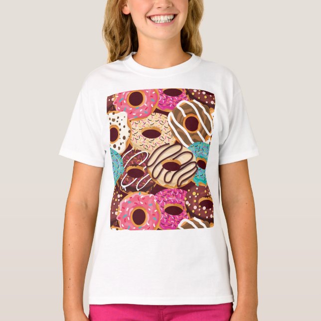 Camiseta Rosquinha, rosquinha de chocolate e chocolate para (Frente)
