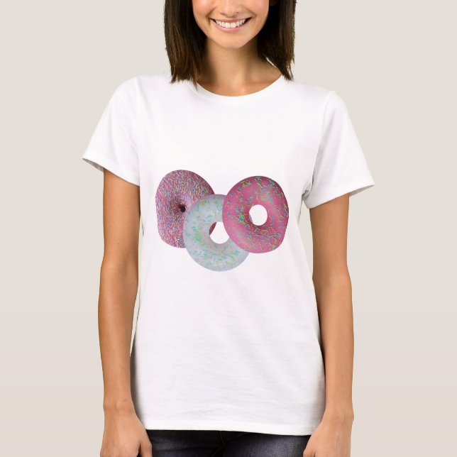 Camiseta Rosquinhas brancas e rosa (Frente)