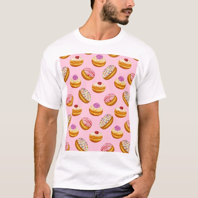 Camiseta Rosquinhas Coloridas: Aquarela Desenhada À Mão (Frente)