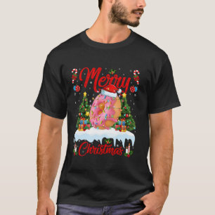 Camiseta Rosquinhas Feliz Árvore de Natal Luzes de Comida R