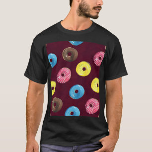 Camiseta Rosquinhas Ruby: Padrão Sem Costura De Aquarela.