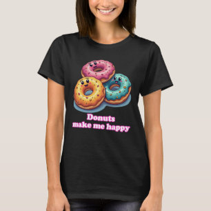Camiseta Rosquinhas Sorridentes Me Fazem Feliz Tee Foodie