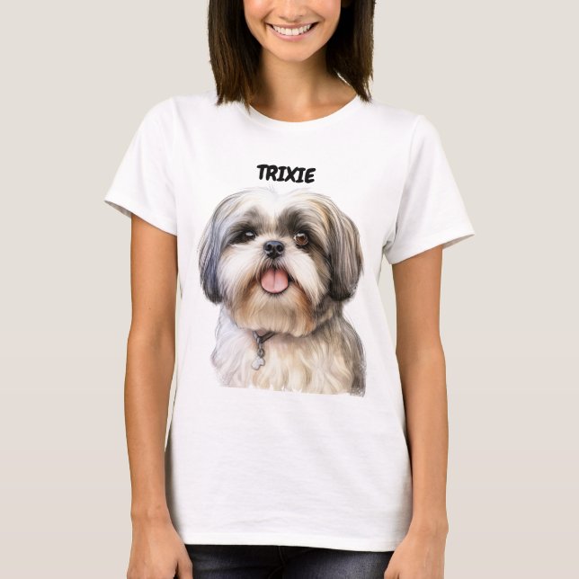 CAMISETA ROSTO ADORÁVEL DE XIH TZU DOG (Frente)