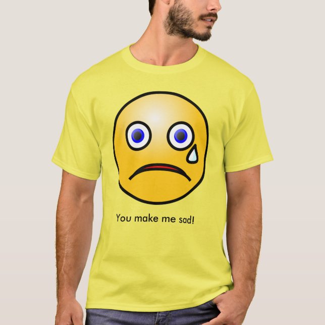 Camiseta Rosto Amarelo Que Você Me Faz Triste (Frente)