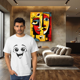 Camiseta Rosto Animado | Humor de Sábado Design Mínimo