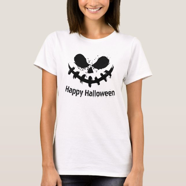 Camiseta Rosto assustador de Halloween (Frente)