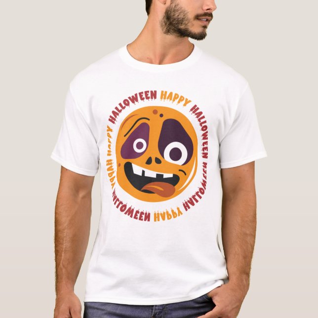 Camiseta Rosto Assustador do Halloween (Frente)