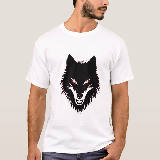 Camiseta Rosto Assustador do Lobo (Frente)