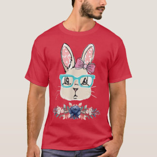 Camiseta Rosto Coelhinho Com Óculos De Sol Para Meninas Cri