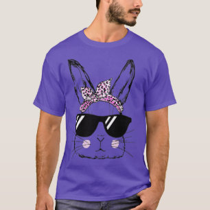 Camiseta Rosto Coelho Com Óculos De Sol Para Meninos Crianç