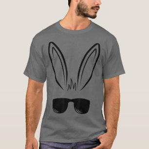 Camiseta Rosto Coelho Com Óculos De Sol Para Meninos Crianç