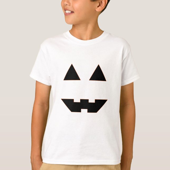 Camiseta Rosto de Abóbora do Dia das Bruxas (Frente)