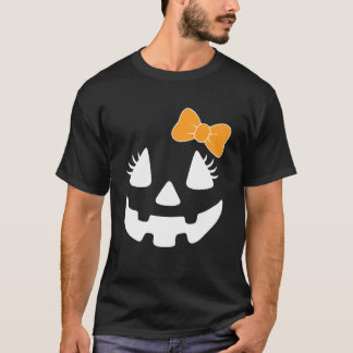 Camiseta Rosto de Abóbora Feminino com Cílios Arco Hallowee